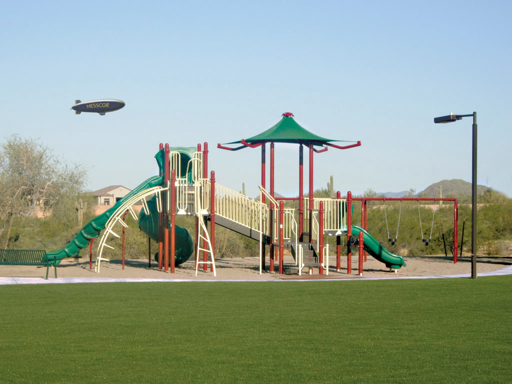 Playground Structure with built-in Canopy, scenic view by Ameri-Grass